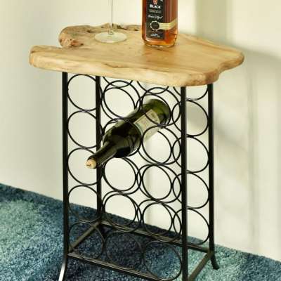 wine rack top board side table end table coffee table