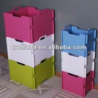 Wood MDF stackable knock-down storage box C