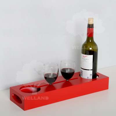 Wood wine serving tray