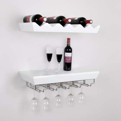 Wood store shelf single layer wine rack