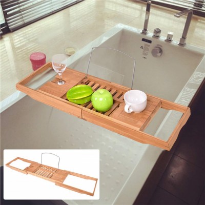 Professional wooden bathroom tray bathtub caddy bath bamboo