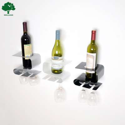 Sonoma Metal Wine Rack for Single bottle and 2 Glasses J